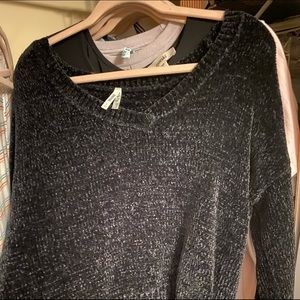 Black Chenille cropped sweater